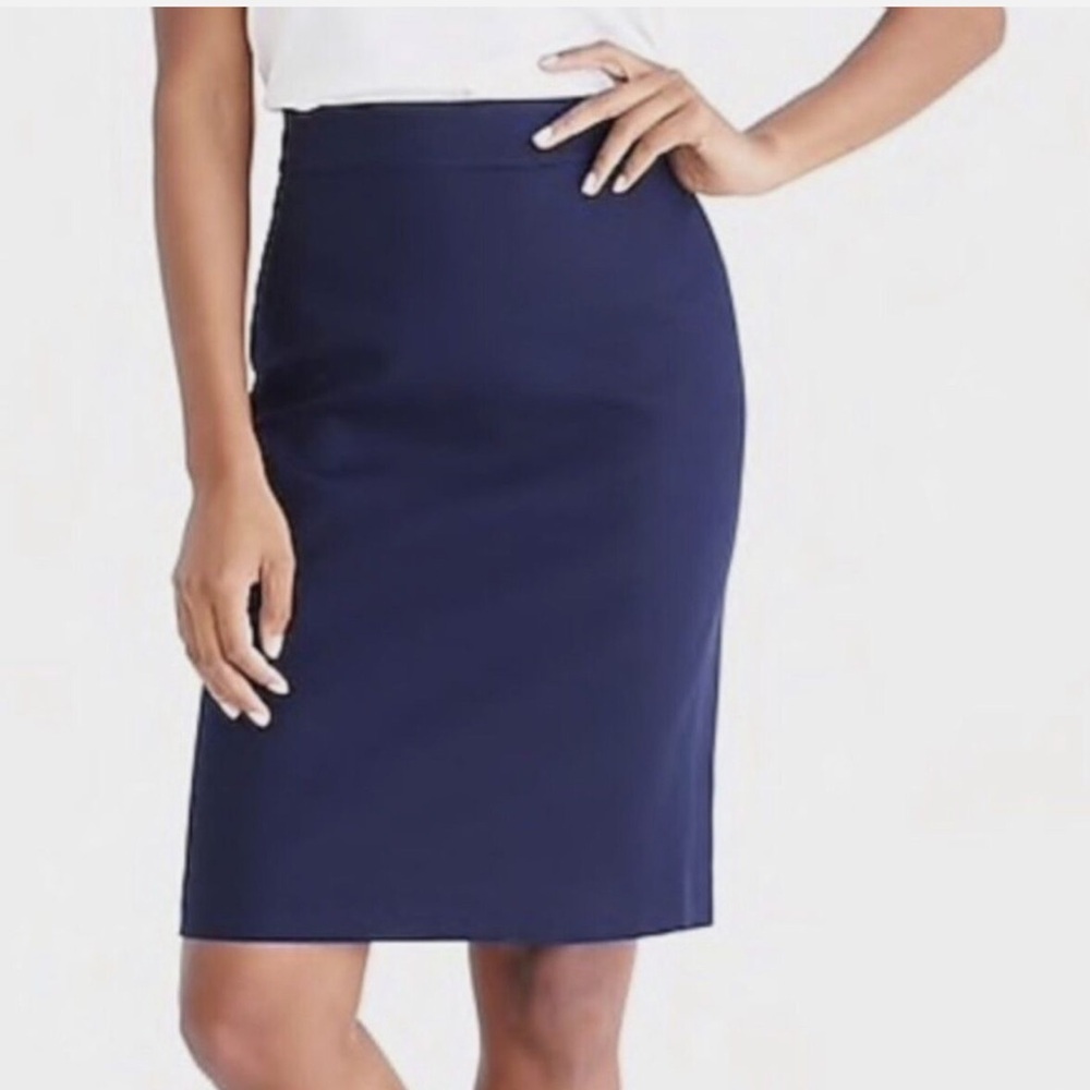The Limited Pencil Skirt Navy Blue Straight Work Wear Career Office Lined Sz 10